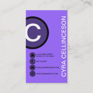 Carte De Visite bulles violettes