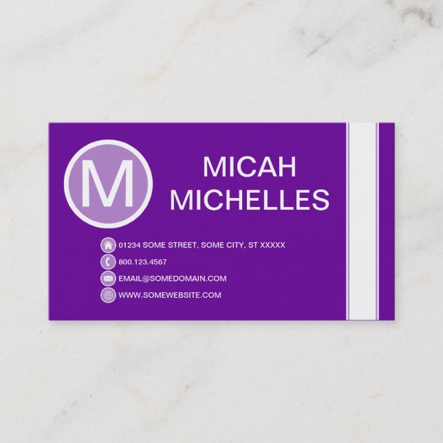 Carte De Visite bulles violettes de base (Devant)
