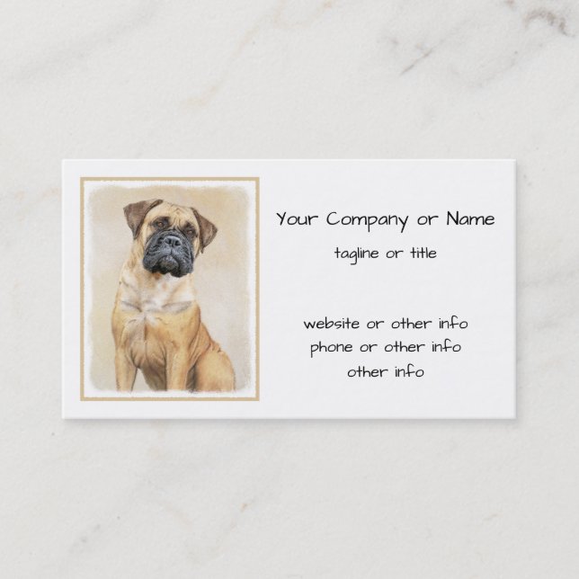 Carte De Visite Bullmastiff Peinture - Joli chien d'origine art (Devant)