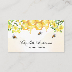 Carte De Visite Bumble abeilles miel fleurons jaunes médias sociau