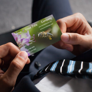 Carte De Visite Bumble Bee Flying Purplish Flower