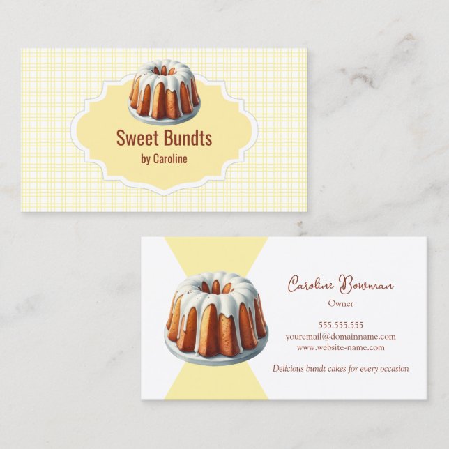 Carte De Visite Bundt Cake Bakery (Devant / Derrière)