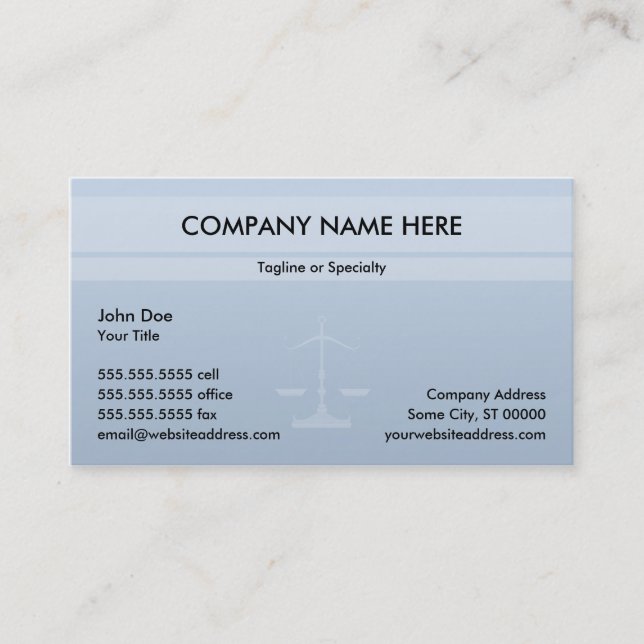 Carte De Visite Bureau de la justice (Devant)