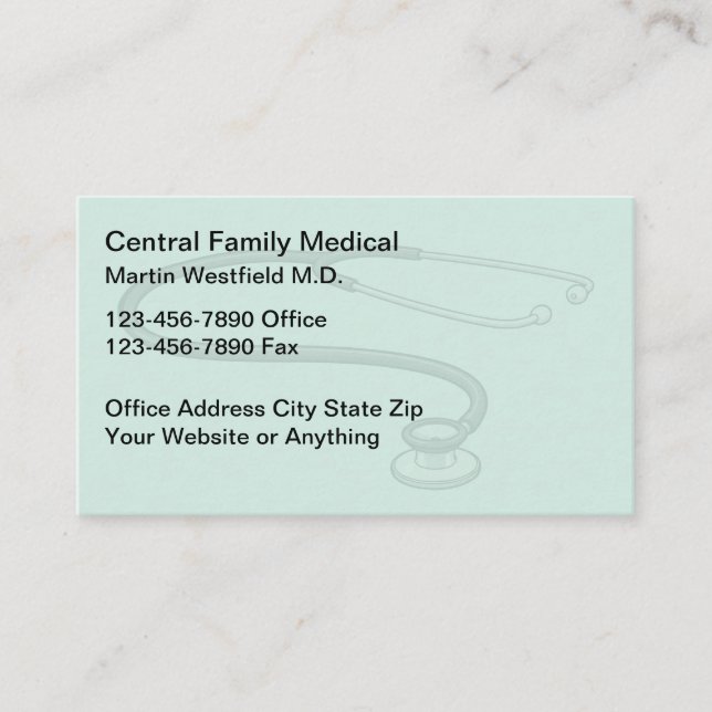 Carte De Visite Bureau de médecin de famille simple (Devant)