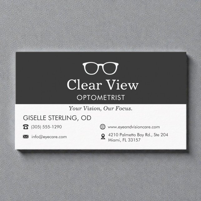 Carte De Visite Bureau d'optométrie lunettes  (Créateur téléchargé)