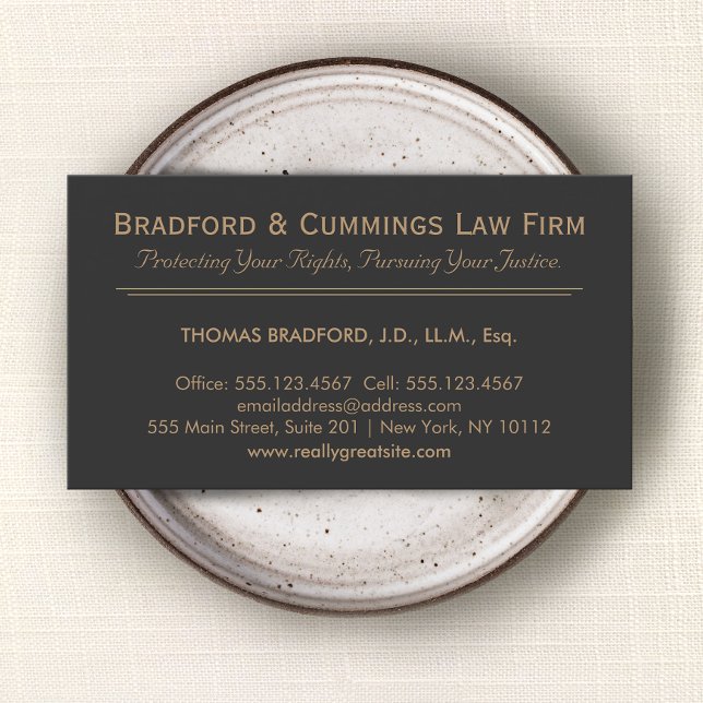 Carte De Visite Bureau du Procureur noir (Créateur téléchargé)