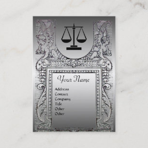 Carte De Visite BUREAU JURIDIQUE, ATTORNEY Monogramme Effet Platin