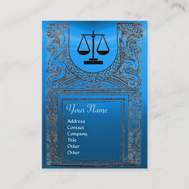 Carte De Visite BUREAU JURIDIQUE, AVOCAT Monogramme ,bleu (Devant)