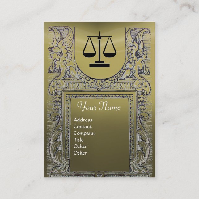 Carte De Visite BUREAU JURIDIQUE, PROCUREUR gris monogramme (Devant)