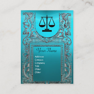 Carte De Visite BUREAU JURIDIQUE, PROCUREUR Monogramme bleu