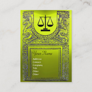 Carte De Visite BUREAU JURIDIQUE, PROCUREUR Monogramme jaune