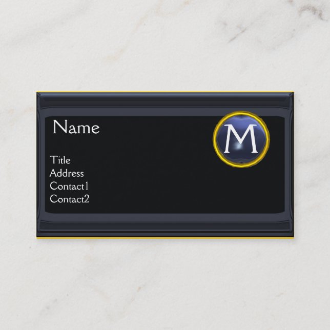 Carte De Visite BUREAU JURIDIQUE, PROCUREUR Monogramme noir bleu t (Devant)