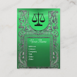 Carte De Visite BUREAU JURIDIQUE, PROCUREUR Monogramme vert