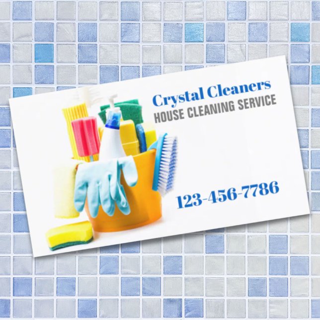 Carte De Visite Bureau Services de nettoyage Janitorial (Office Janitorial Cleaning Services Housekeeping Business Card)