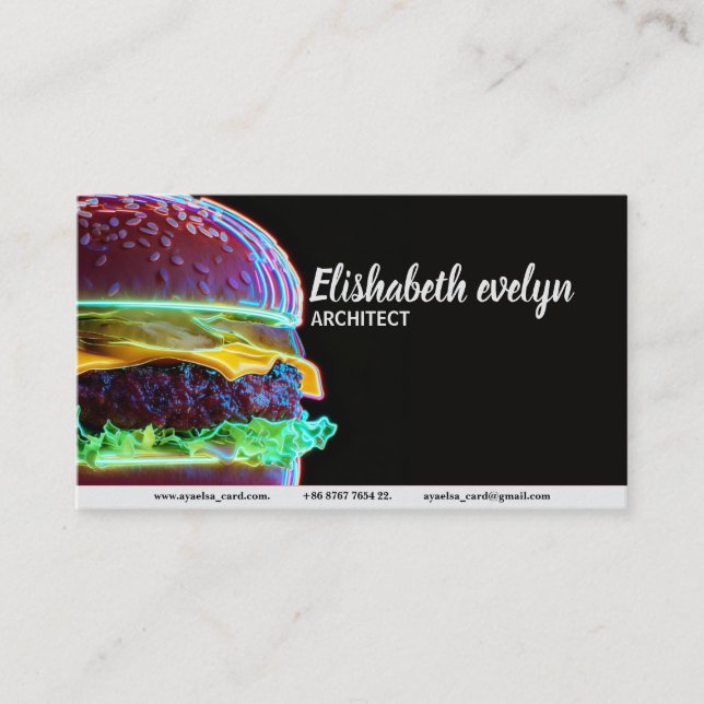 Carte De Visite Burger Cyberpunk Glow f542 (Devant)