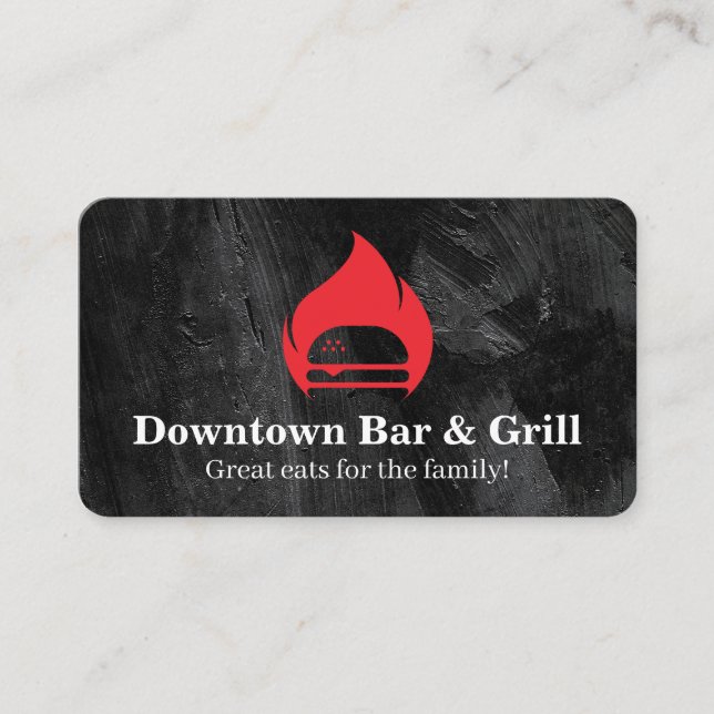 Carte De Visite Burger Flame Fire | Restaurant  (Devant)