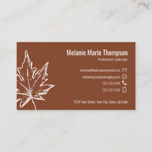 Carte De Visite Burgundy Leaf Professional QR Code personnalisé