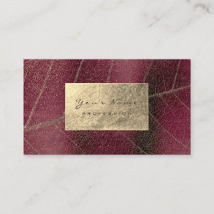 Carte De Visite Burgundy Maroon Gold Sapphire Sepia Foil Botanique