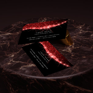 Carte De Visite Burgundy Rouge brillant diamant Parties scintillan