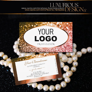 Carte De Visite Bus Logo de luxe White Golden et Rose Gold Parties