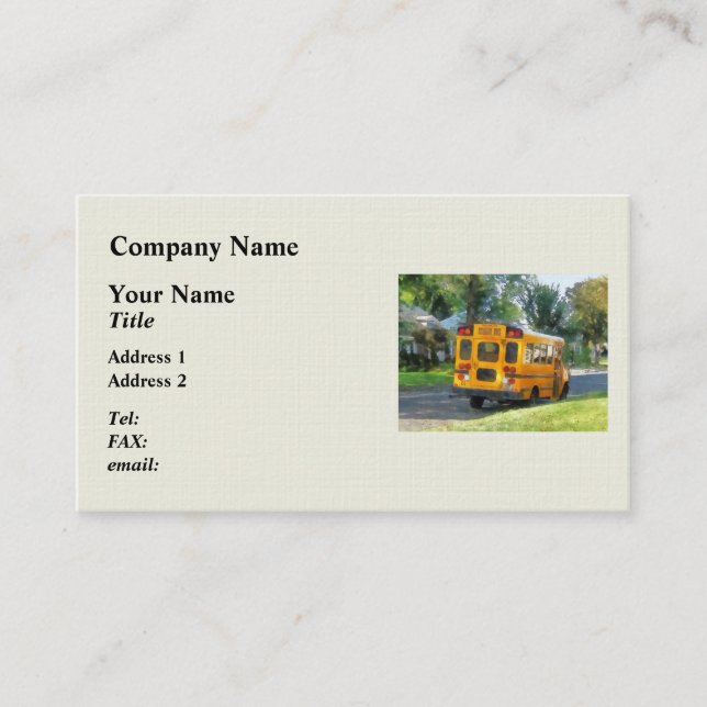 Carte De Visite Bus scolaire garé (Devant)