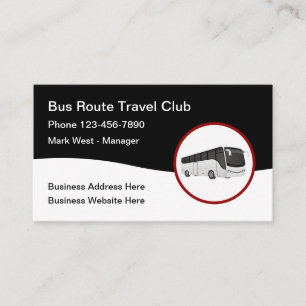 Carte De Visite Bus Tour Travel Club