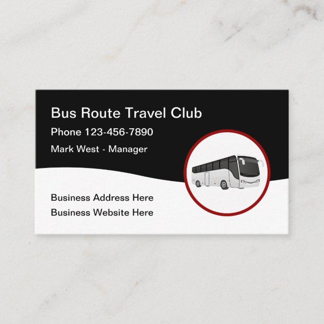 Carte De Visite Bus Tour Travel Club (Devant)