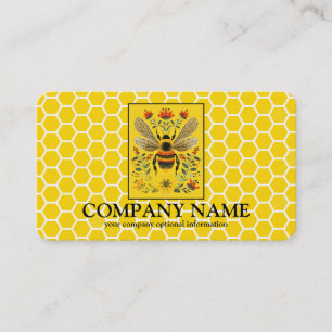 Carte De Visite Bus Vintage Apiculteur Abeille Nid d'Abeille Miel