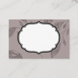 Carte De Visite Business /Appt Card Taupe Floral