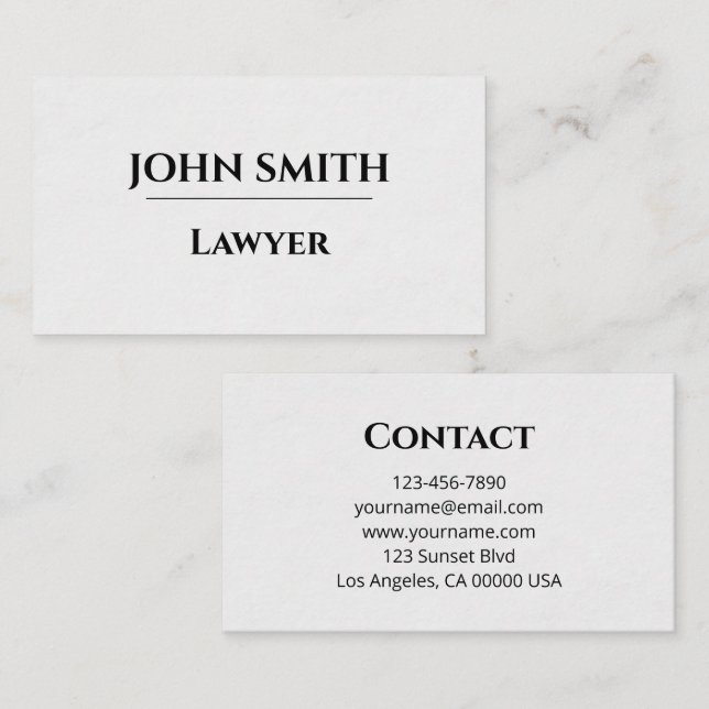 Carte De Visite Business card (Devant / Derrière)