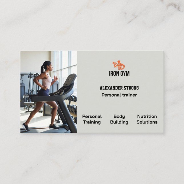 Carte De Visite Business card fitness trainer body building gym (Devant)