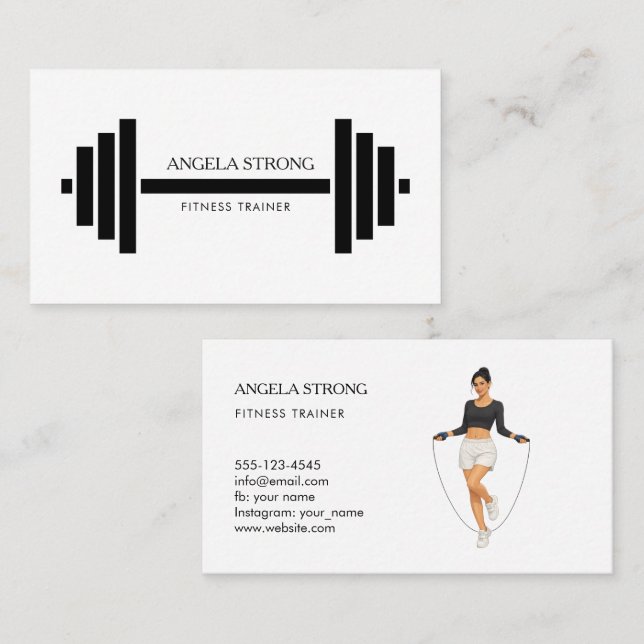 Carte De Visite Business card for a fitness trainer or nutritionis (Devant / Derrière)