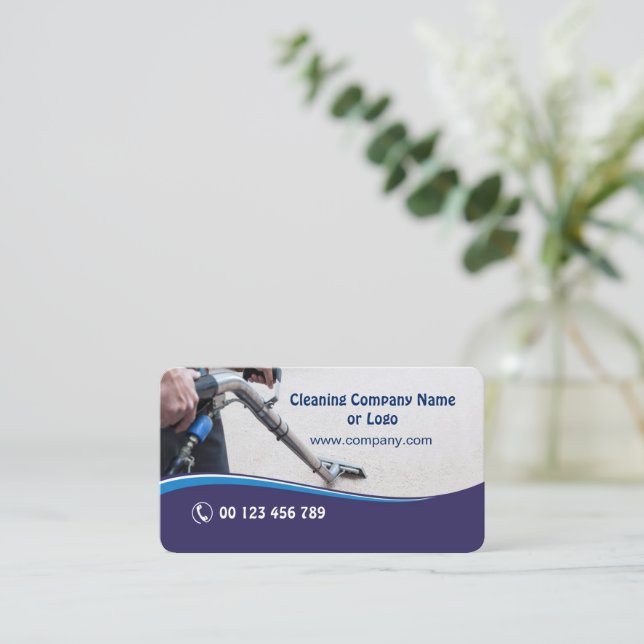 Carte De Visite Business card for Carpet Cleaning Company (Debout devant)