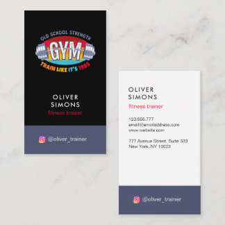 Carte De Visite Business Card for Fitness trainer