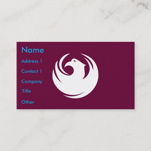 Carte De Visite Business Card with Flag of Phoenix City, Arizona (Devant)