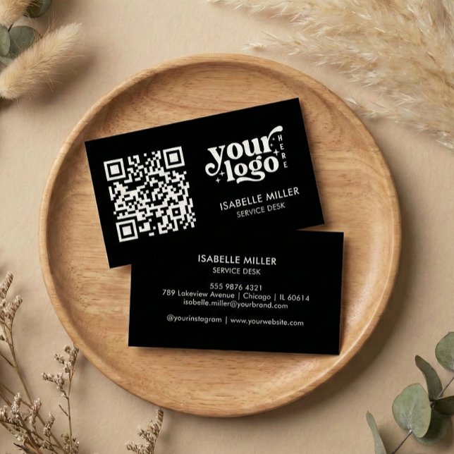 Carte De Visite Business Card with QR Code | Modern Black Design (Business Card with QR Code | Modern Black Design)