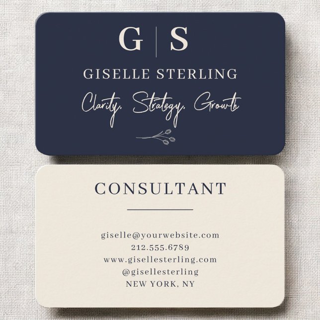 Carte De Visite Business Consultant Navy Blue (Créateur téléchargé)