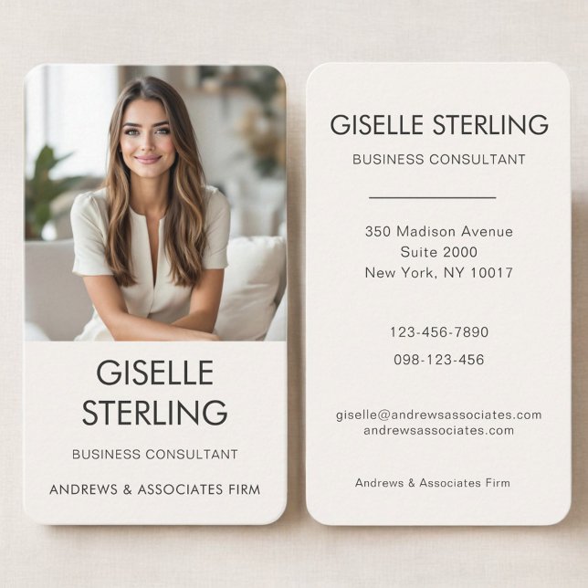 Carte De Visite Business Consultant Professional Photo  (Créateur téléchargé)