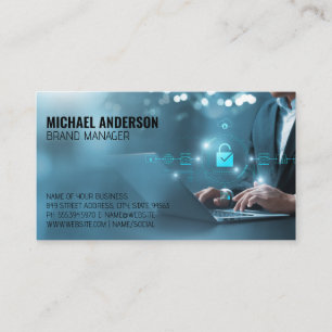 Carte De Visite Business Man sur ordinateur   Données