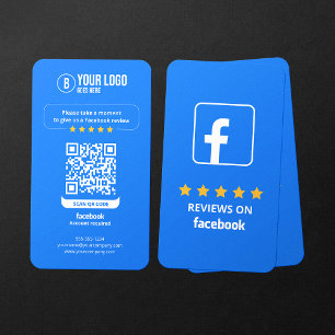 Carte De Visite Business Review Link Facebook Reviews QR Code