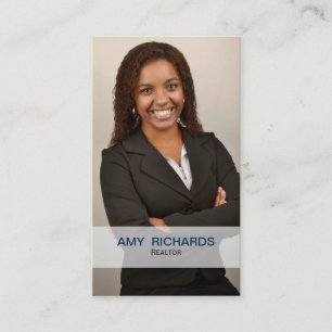 Carte De Visite Businesscards bleus chics d'immobiliers de photo