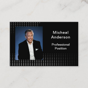Carte De Visite Businessman Professional Photo moderne noir