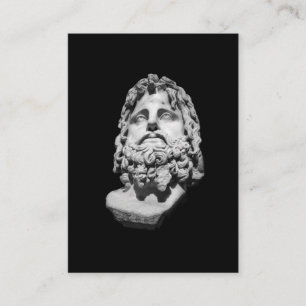 Carte De Visite Buste en marbre gréco-romain Classique Noir et Bla
