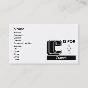 Carte De Visite C est pour des grues