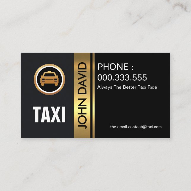 Carte De Visite Cabine de Taxi Gold Stripe (Devant)