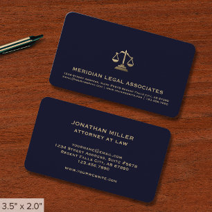 Carte De Visite Cabinet d'avocats Blue Gold