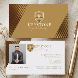Carte De Visite Cabinet d'avocats de luxe élégant or groupe juridi
