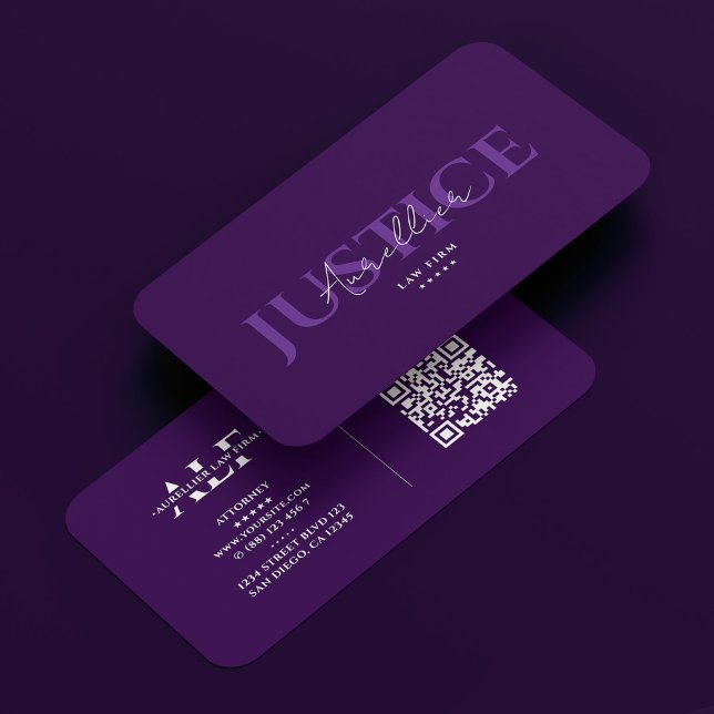 Carte De Visite Cabinet d'avocats Justice Élégant violet moderne (Attorney Law Firm Justice Elegant Purple Modern Business Card
)