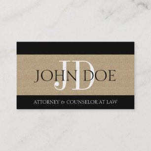Carte De Visite Cabinet d'avocats Monogramme Texté Tan