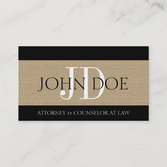 Carte De Visite Cabinet d'avocats Monogramme Texté Tan (Devant)